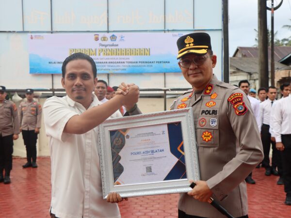 Kapolres Aceh Selatan Terima Penghargaan IKPA Terbaik, Raih Peringkat Pertama